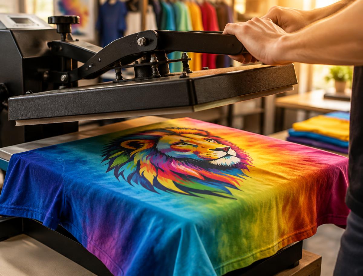 Textil és hőprés transzfernyomáshoz, illusztráció
